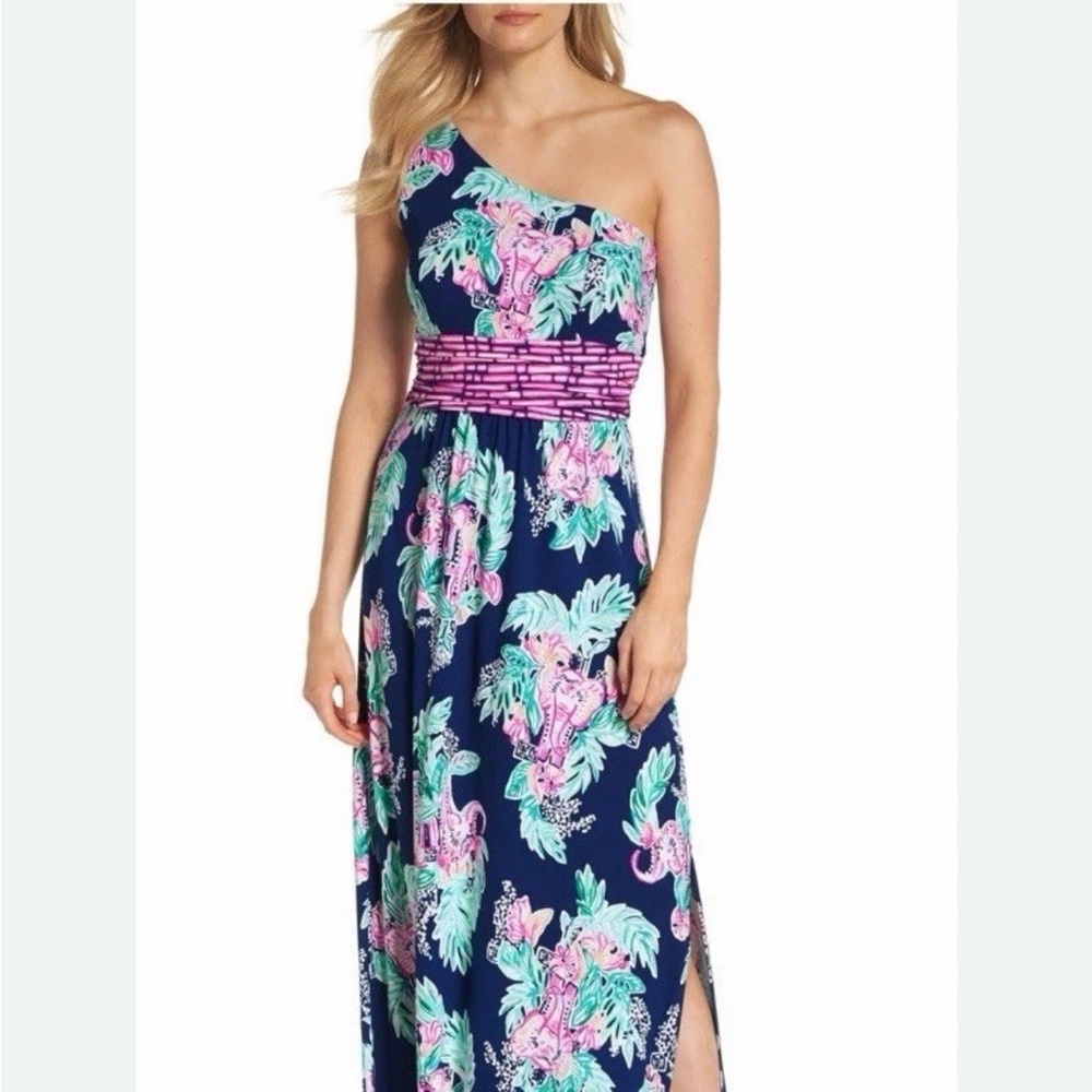 Lily Pulitzer One Shoulder Maxi Dress